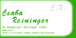 csaba reininger business card